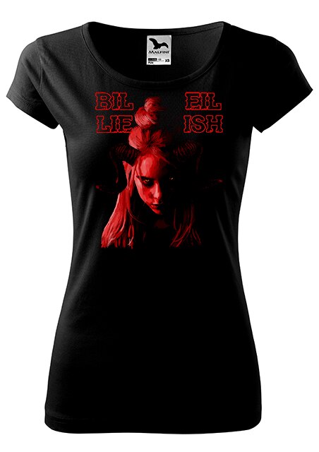 Tricou cu maneca scurta,K-off,negru,Billie Eilish red